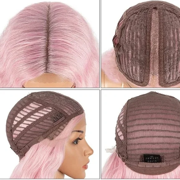 - LONG 40” Pink NATURE WAVY LACEFRONT WIG *NEW*